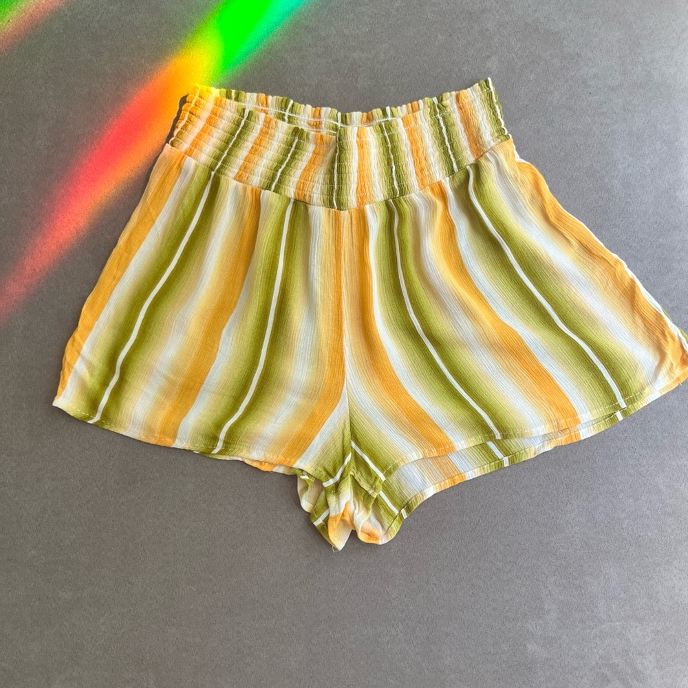 Urban Outfitters Out from Under Smocked Short Striped Beachwear Swim Coverup